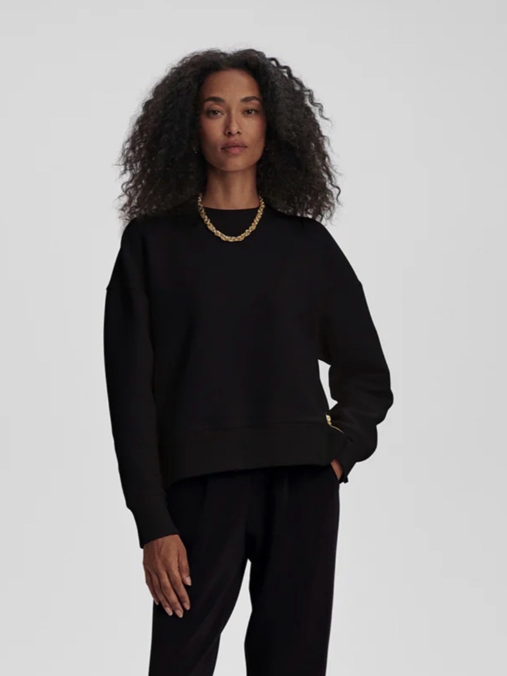 Varley Horton Side Zip Sweatshirt Black Size Small | Side Zip Pullover